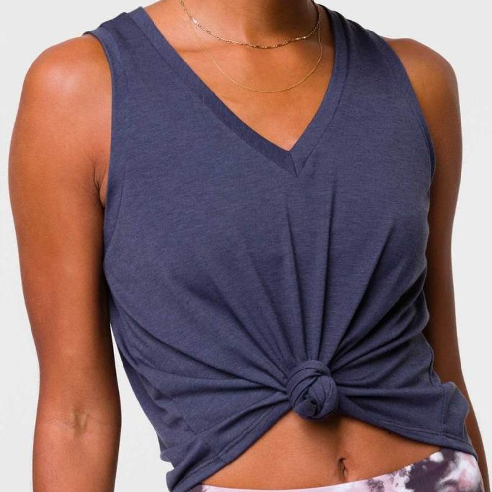 Onzie Knot Crop Top | One Size | Navy Blue
